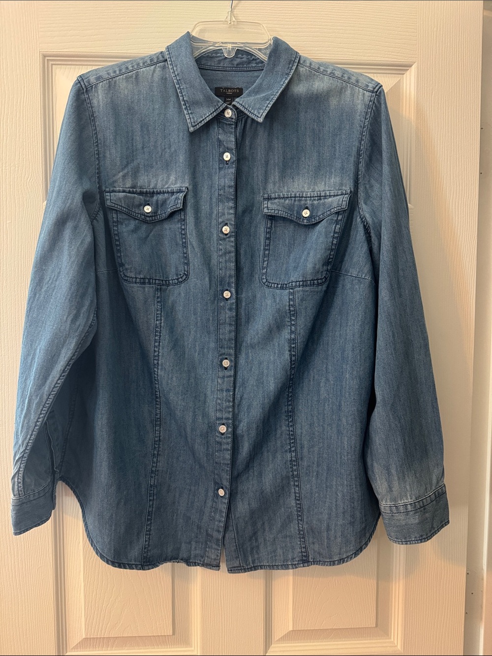 Talbots chambray button up shirt
